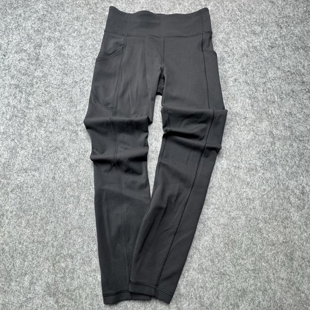 Lululemon Leggings Womens 6 Black Athleisure High Rise Pockets Running Yoga Gym